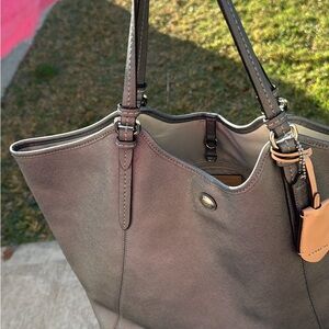Coach Gray Leather Tote Bag